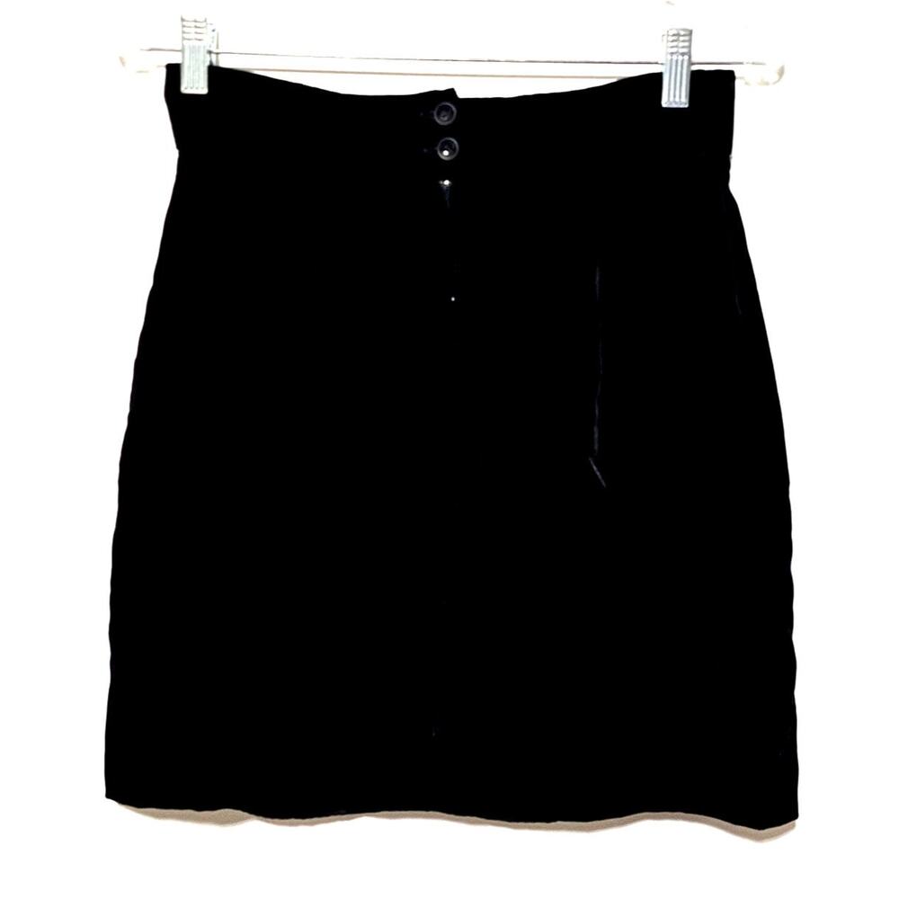 Stephanie Queller Velvet Mini Skirt Vintage Gothic Made in USA Women's Size 12